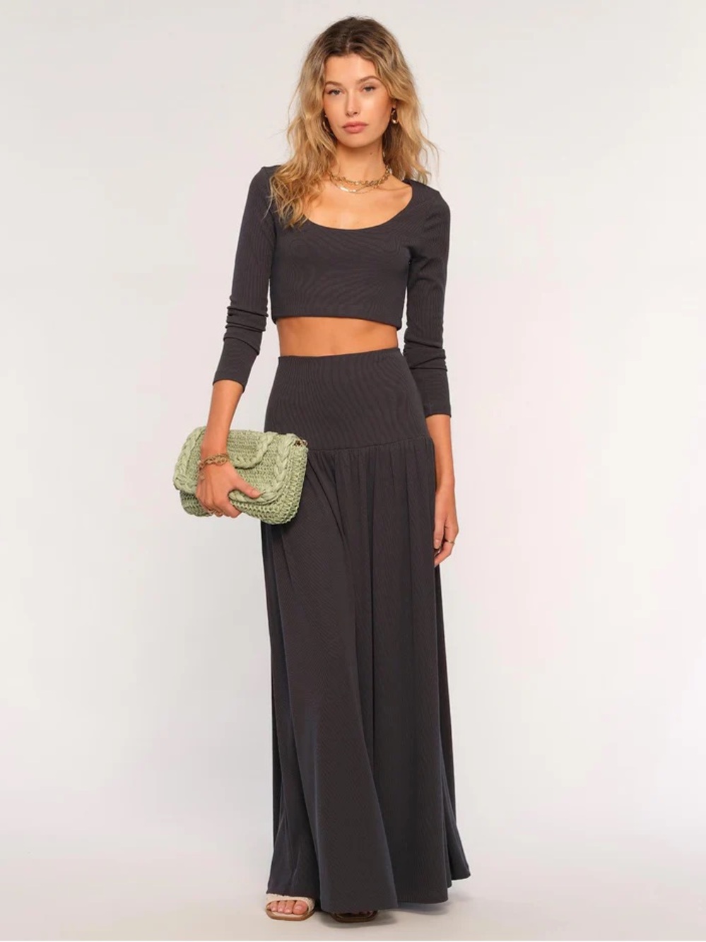 Heartloom Black Ribbed Maxi Set - Picture 3 of 3